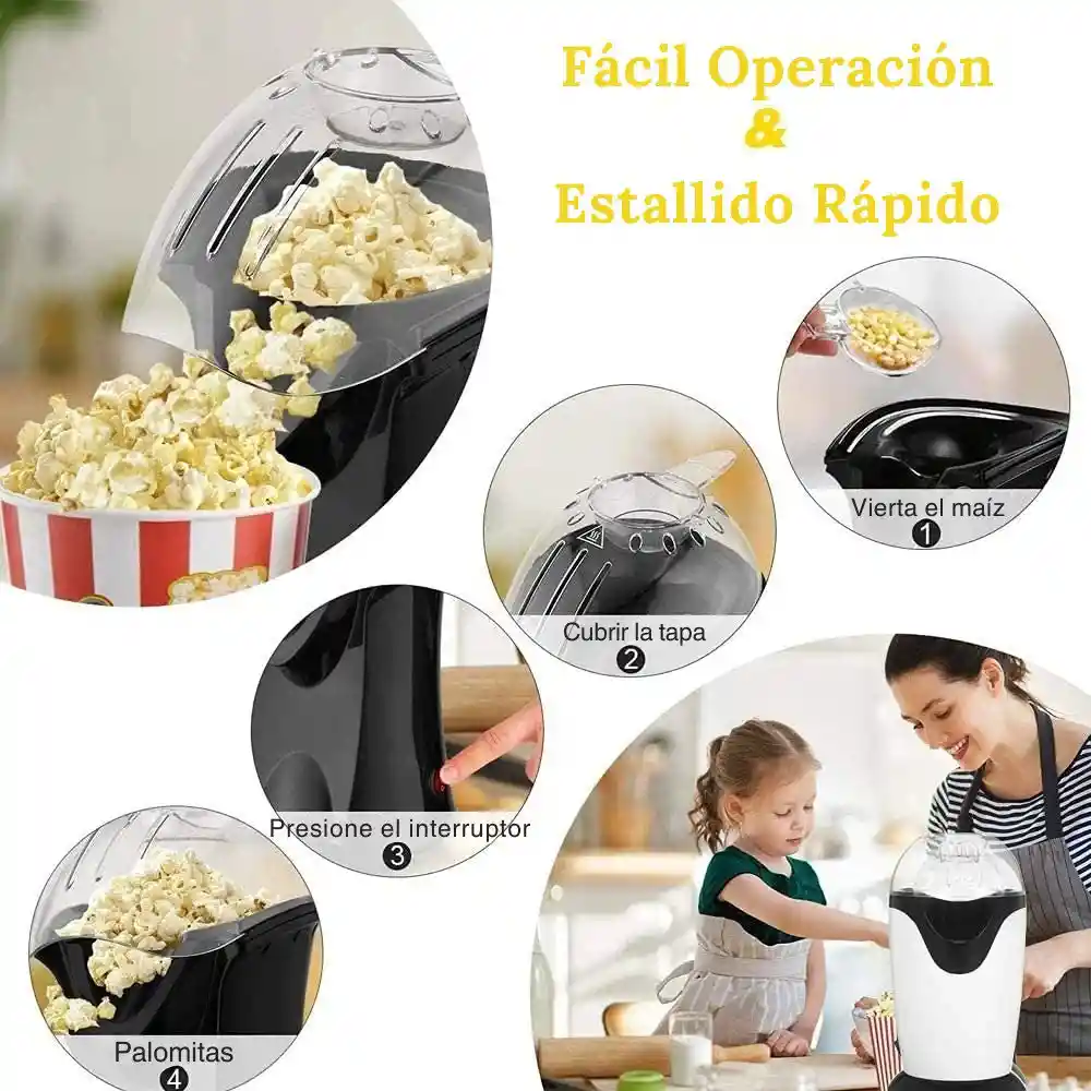 Crispetera Electrica De Aire Para Palomitas De Maiz Pm-1800