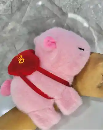 Manilla Peluche Capibara Chiguiro Rosada Te Amo Con Sonido Y Luz