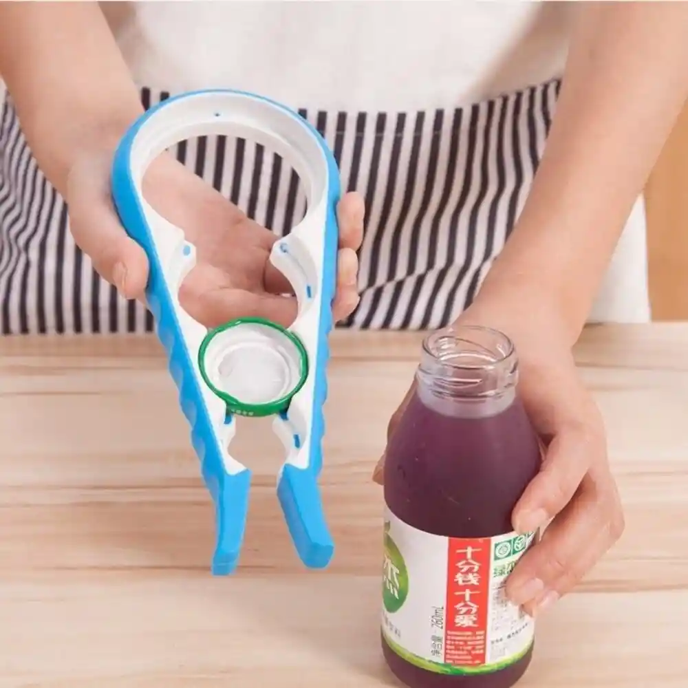 Destapador De Recipientes Frascos Tarros Botellas 4 Tamaños, Azul
