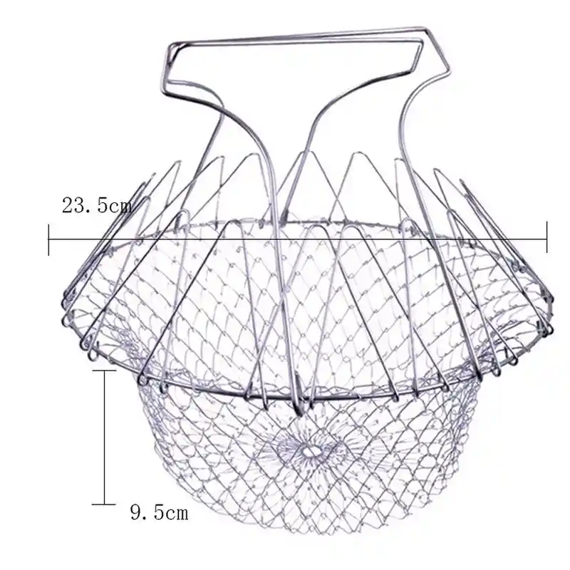 Escurridor Plegable En Acero Inoxidable, Cesta De Malla
