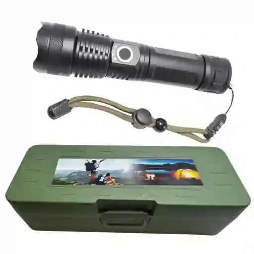 Linterna Led Tactica Recargable Usb, Zoom Camping Portatil P50