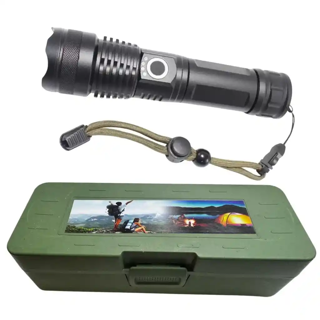 Linterna Led Tactica Recargable Usb, Zoom Camping Portatil P50
