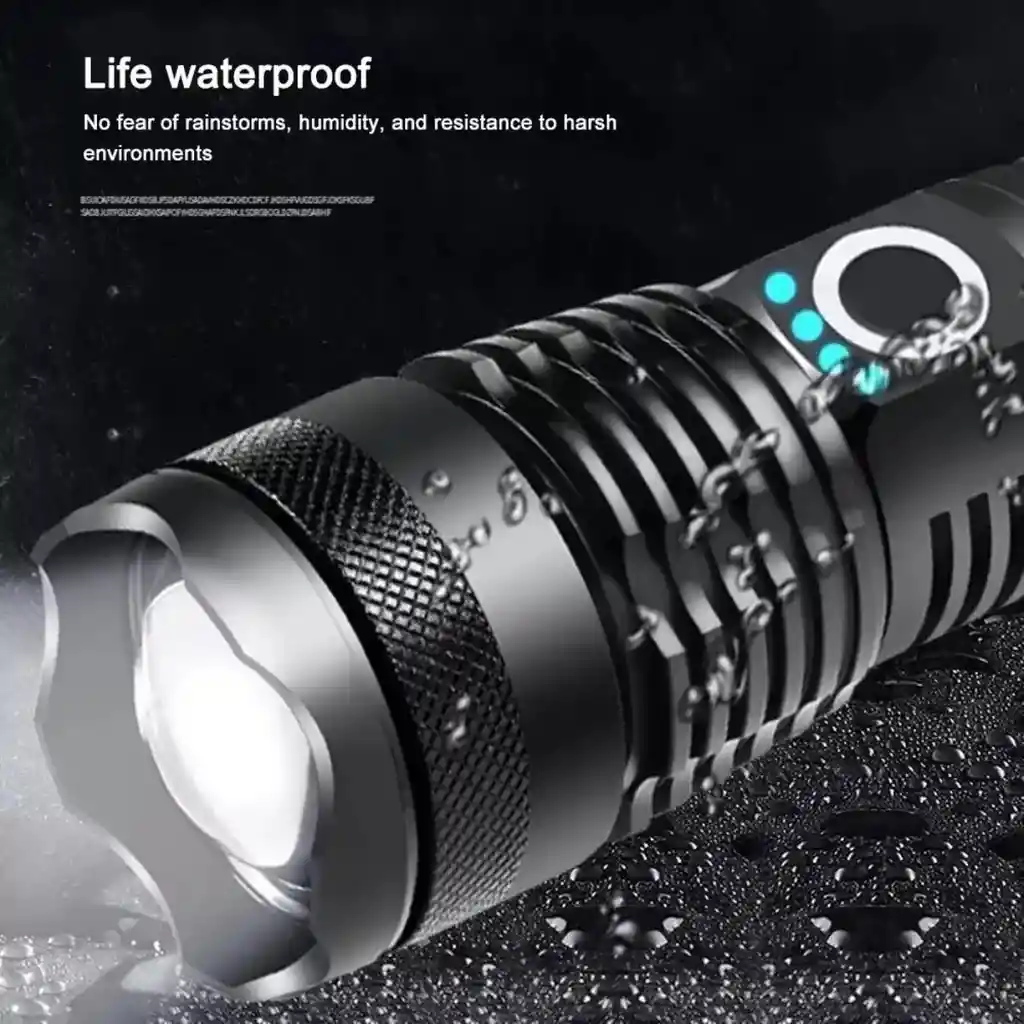 Linterna Led Tactica Recargable Usb, Zoom Camping Portatil P50