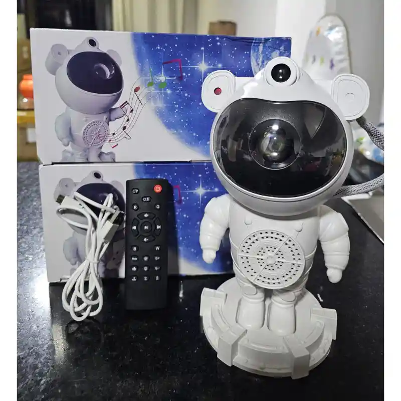 Lampara Proyectora Astronauta Bluethooth Nebulosa Glaxia Sonidos Relajantes Temporizador