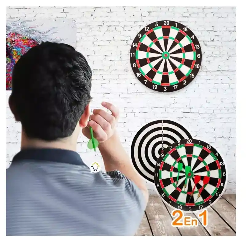 Juego De Dardos Tiro Al Blanco Tablero Reversible