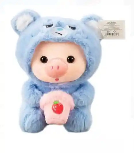 Peluche Cerdo Disfraz Osito Gruñon 25 Cm Azul