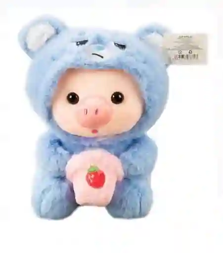 Peluche Cerdo Disfraz Osito Gruñon 25 Cm Azul