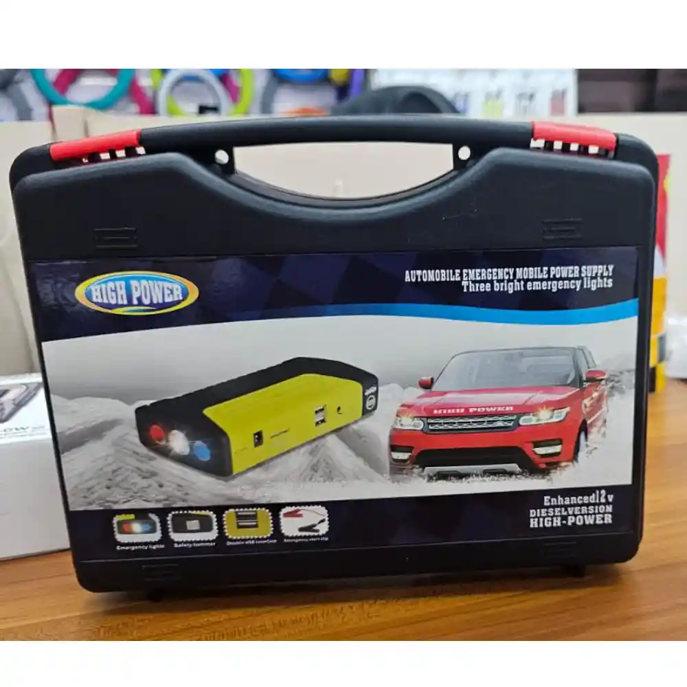 Iniciador Batería Para Carro + Estuche Linterna Emergencia Power Bank