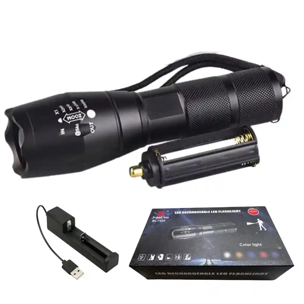 Linterna Luz Led Ultravioleta Uv Recargable Zoom Camping Uv395nm