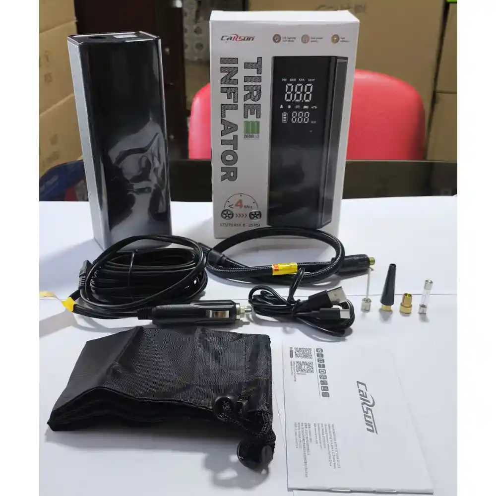 Compresor Inflador Recargable Portátil Carro Moto Bicicletas Linterna
