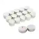 Vela Veladora Velita Esperma Cera Romantica Blanca 32 Pequeña Pebetero Decorativa Baño Té Redonda