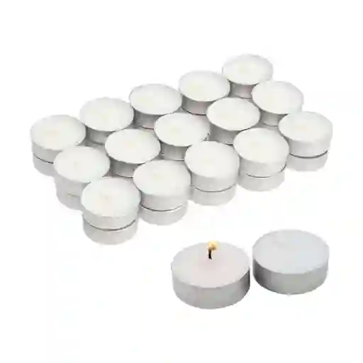 Vela Veladora Velita Esperma Cera Romantica Blanca 32 Pequeña Pebetero Decorativa Baño Té Redonda