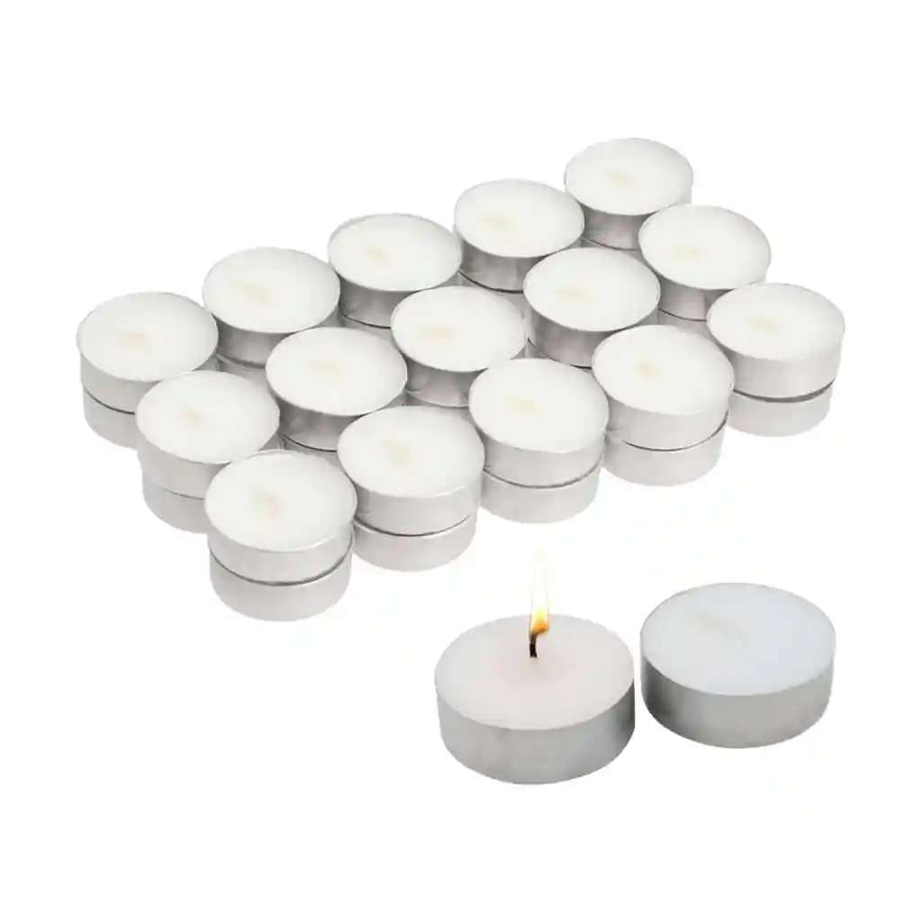 Vela Veladora Velita Esperma Cera Romantica Blanca 32 Pequeña Pebetero Decorativa Baño Té Redonda