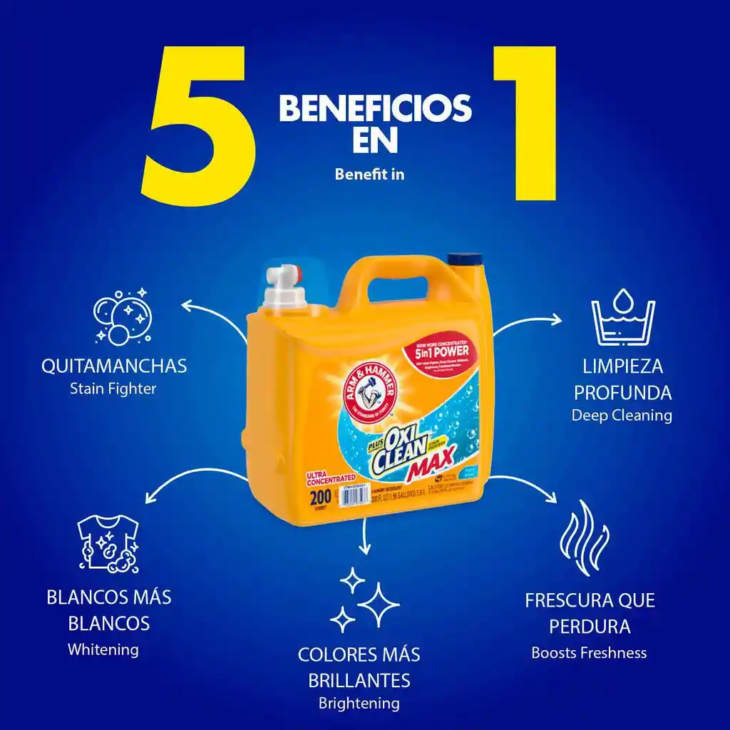 Arm Hammer Jabon Liquido Ropa Arm Hammer Jabon Liquido Ropa 5 Lt He High Efficiency Biodegradable Importado Americano Lavanderia