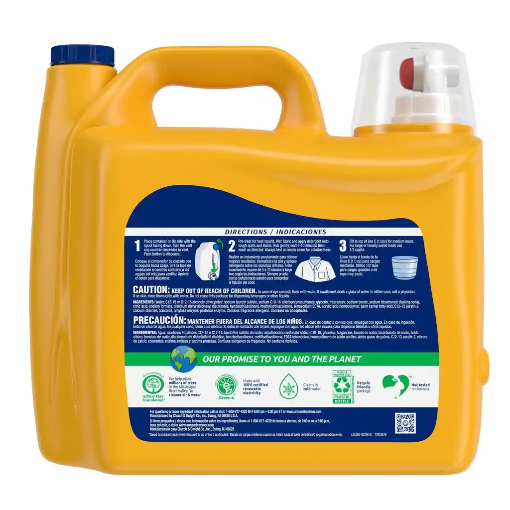 Arm Hammer Jabon Liquido Ropa Arm Hammer Jabon Liquido Ropa 5 Lt He High Efficiency Biodegradable Importado Americano Lavanderia