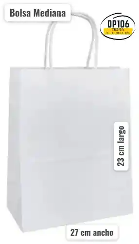 Bolsa De Regalo Blanca 23 X 26 X 1 Und