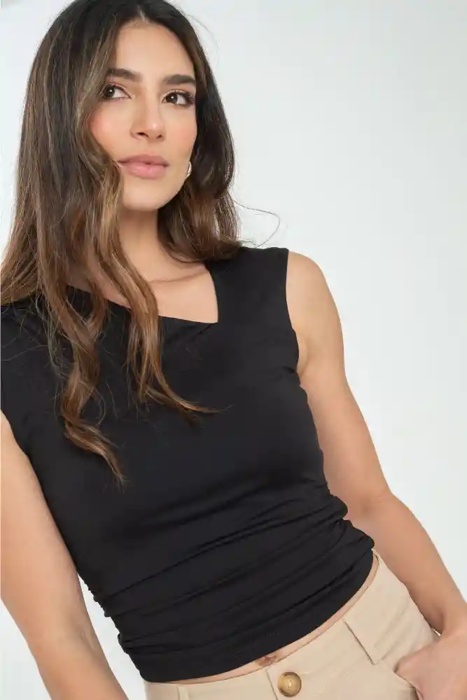 Top Bruselas Color Negro Talla S