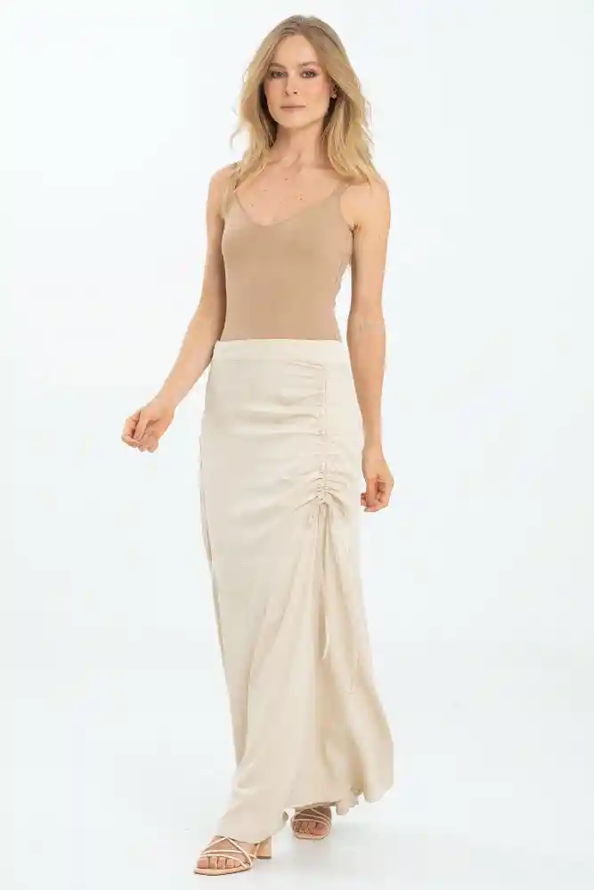 Falda Hyacinth Color Beige Claro Talla 12