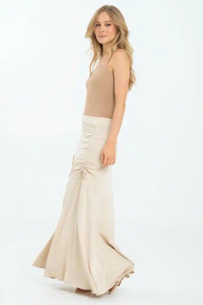 Falda Hyacinth Color Beige Claro Talla 14