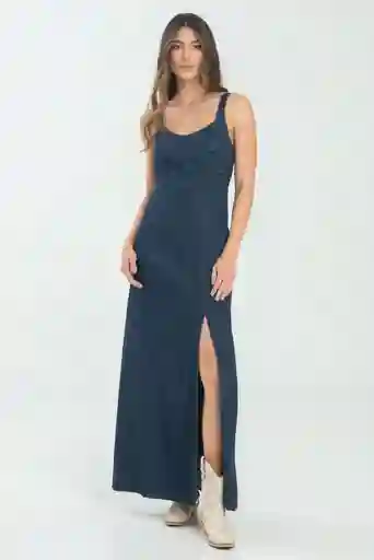 Vestido Alaska Denim Color Azul Oscuro Talla L