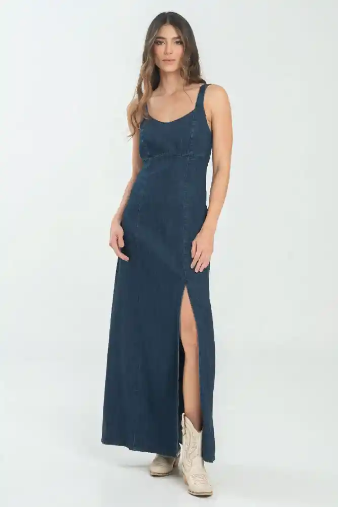 Vestido Alaska Denim Color Azul Oscuro Talla L