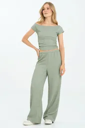 Pantalon Rushk Color Verde Salvia Talla 10
