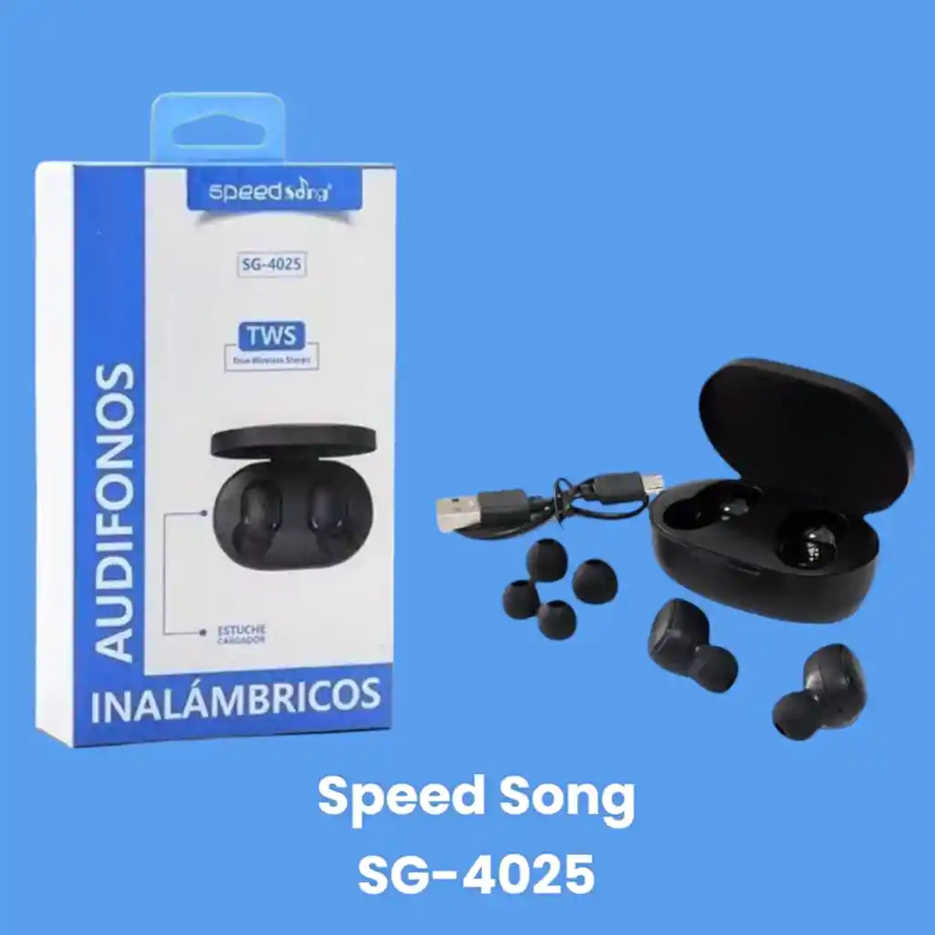 Audifonos Tws Inalambricos Bt Speed Song Sg-4025 Con Estuche