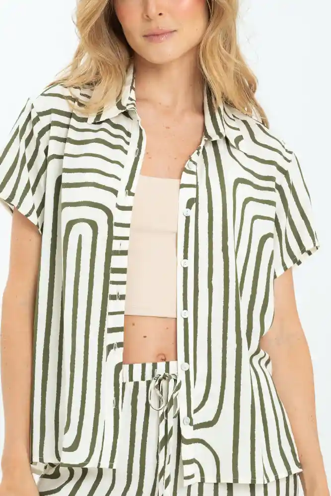 Camisa Bellamy Color Verde Militar Talla Xl