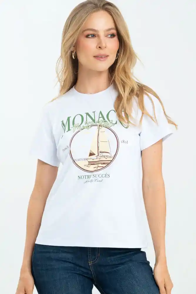 Camiseta Monaco Color Blanco Talla M