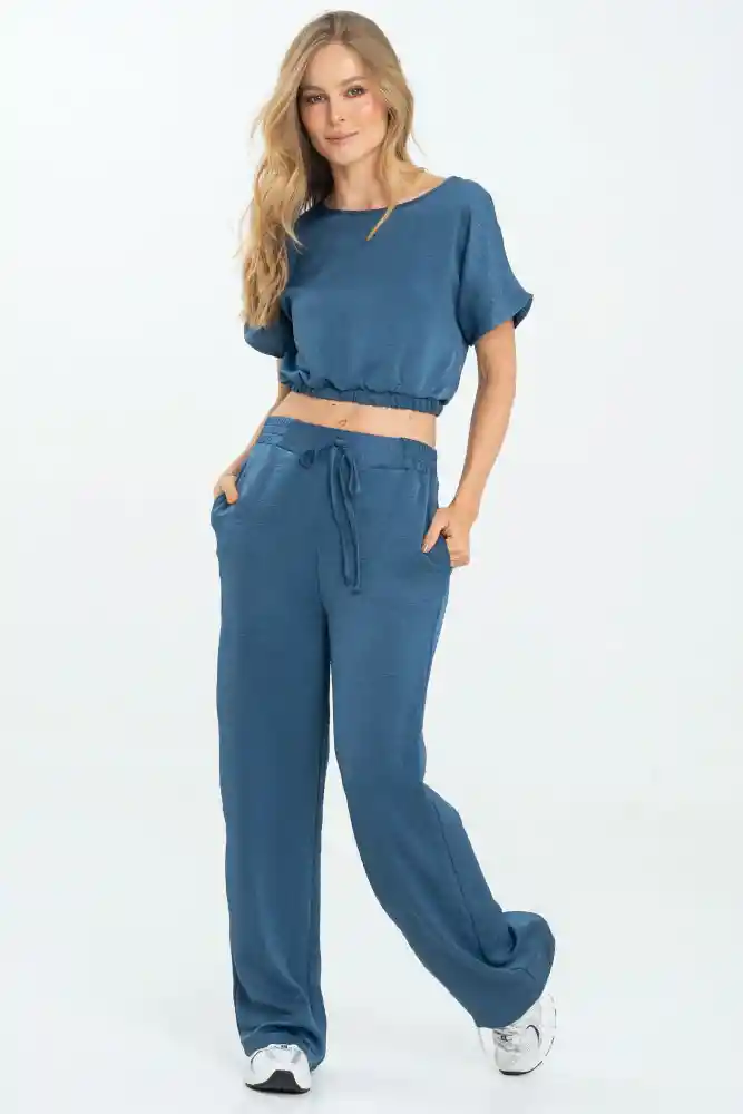 Pantalon Nhara Color Azul Medio Talla 6