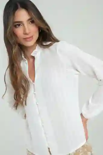 Camisa Beverly Color Blanco Crudo Talla S
