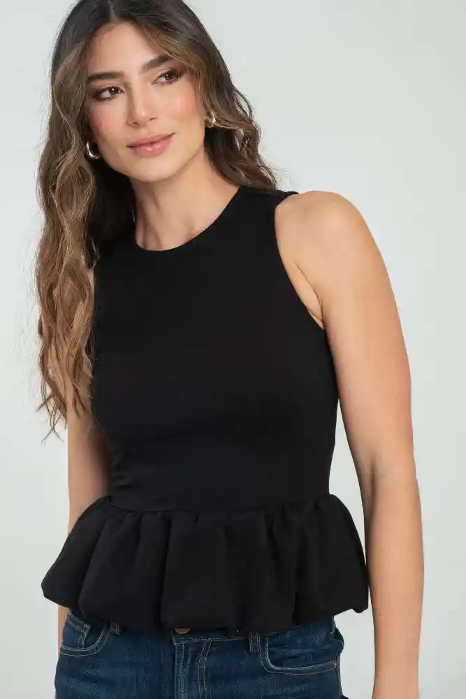 Blusa Globo Sisa Color Negro Talla M