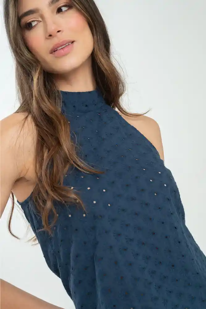 Blusa Dheena Color Azul Oscuro Talla S