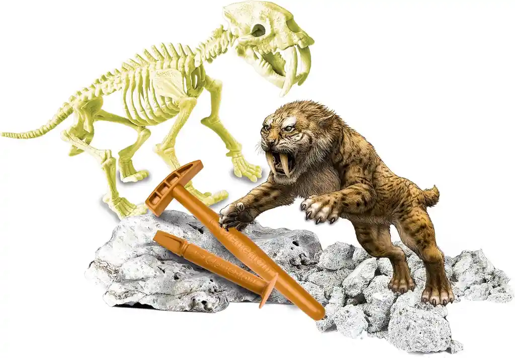 Juego Didáctico Arqueojugando Fósiles Smilodon Para Niños