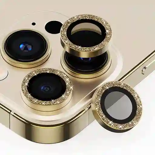 Set Lentes Protectores Para Cámara Iphone 16 Pro Max Dorados