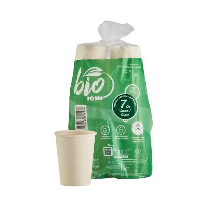 Vaso 7 Onzas Con Tapa Viajera X 50 Unidades