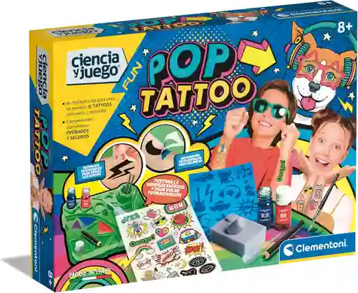 Juego Creativo Pop Tattoo Con Plantillas Clementoni Niños
