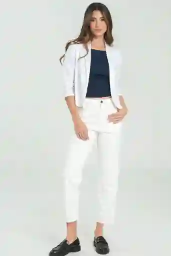 Chaqueta Tejida Lino Color Blanco Crudo Talla L