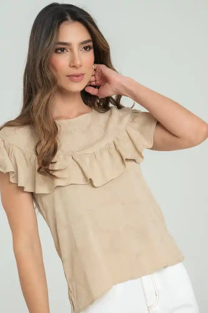 Blusa Etterne Color Beige Medio Talla Xl