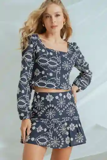 Blusa Marruecos Color Azul Oscuro Talla L