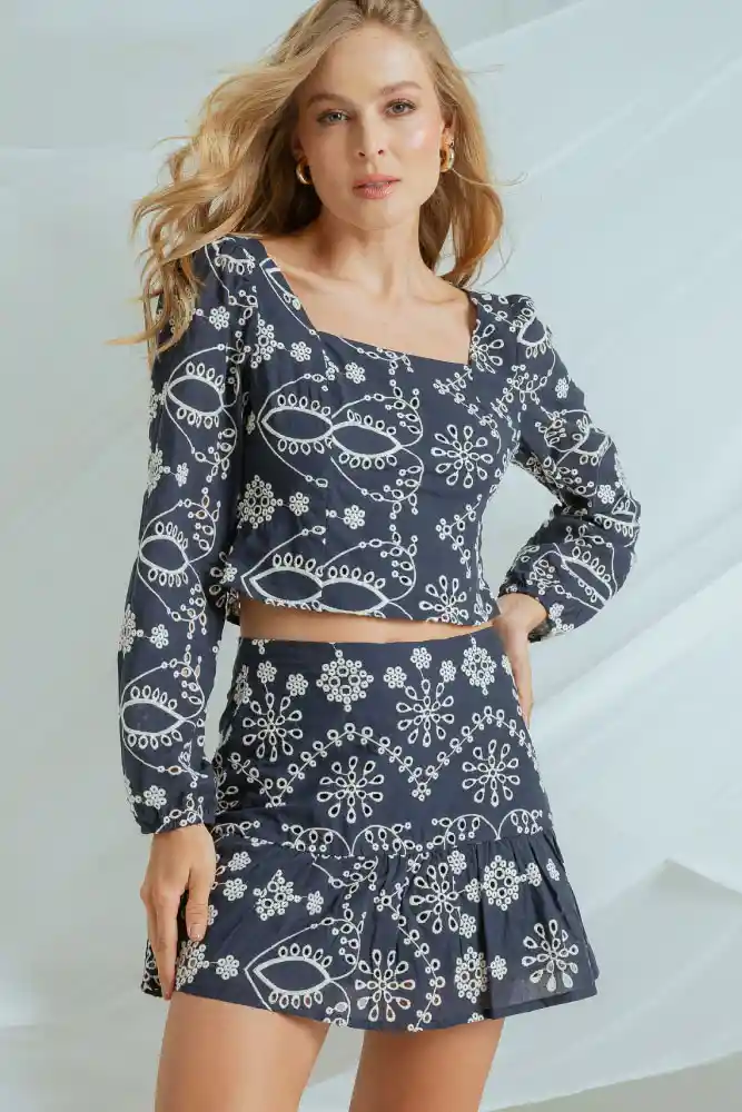 Blusa Marruecos Color Azul Oscuro Talla L