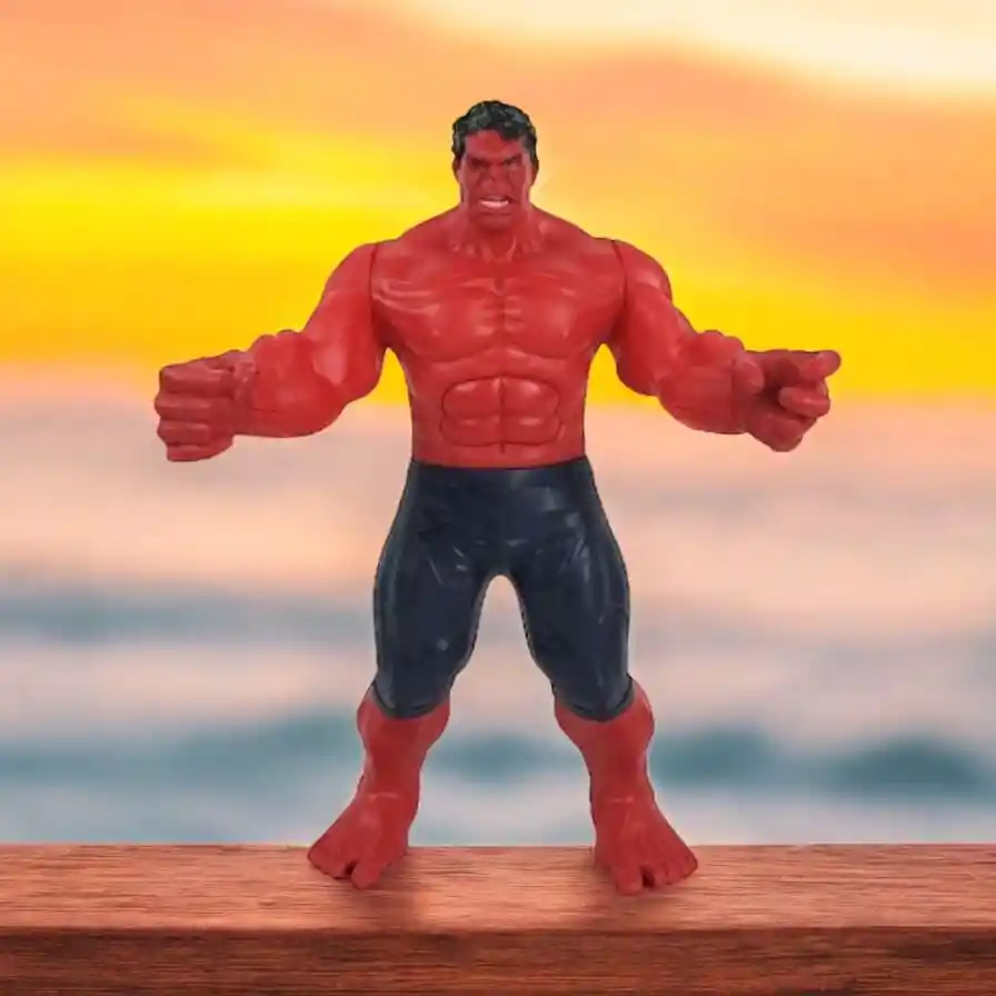 Muñeco Figura Acción Super Héroe Hulk Rojo 30 Cm Luz Y Sonido