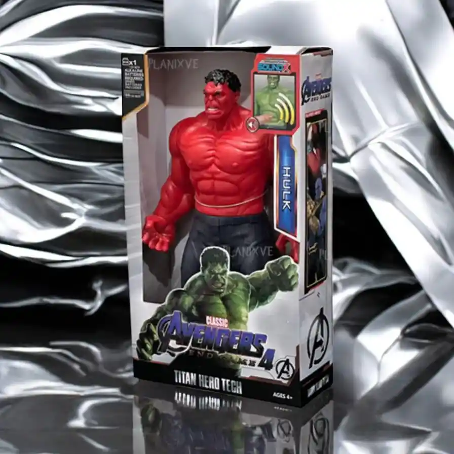 Muñeco Figura Acción Super Héroe Hulk Rojo 30 Cm Luz Y Sonido