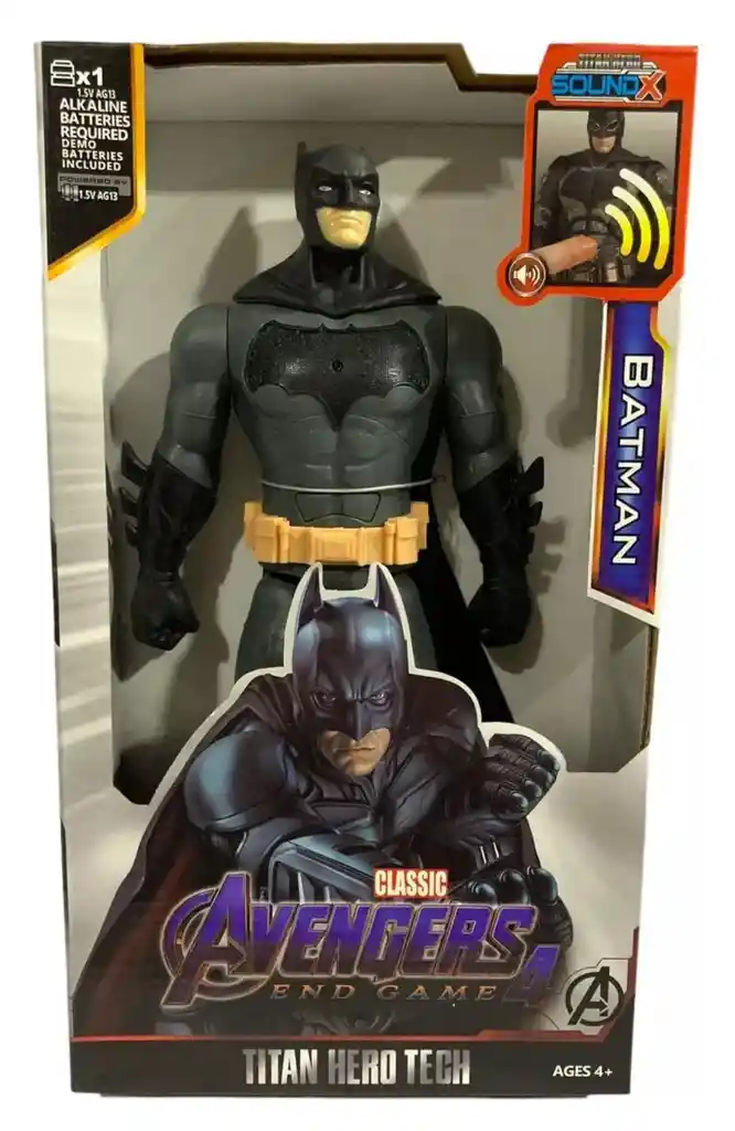Muñeco Figura Acción Super Héroe Batman Articulado 30 Cm Luces Y Sonido
