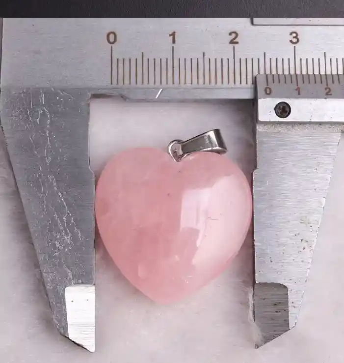 Collar Cuarzo Rosa Corazón Cadena Bañada Plata Ley 925