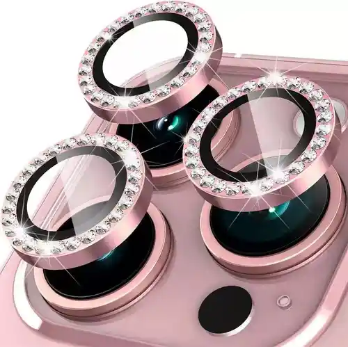 Set Protectores De Camara Iphone 16 Pro Max Rosados