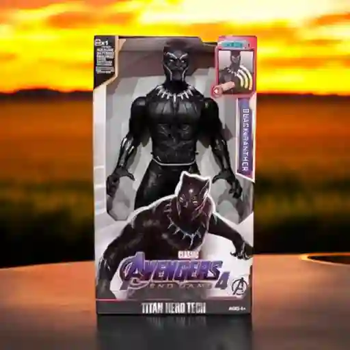Figura Muñeco Súper Héroe Pantera Negra Luz Sonido Articulado Colección