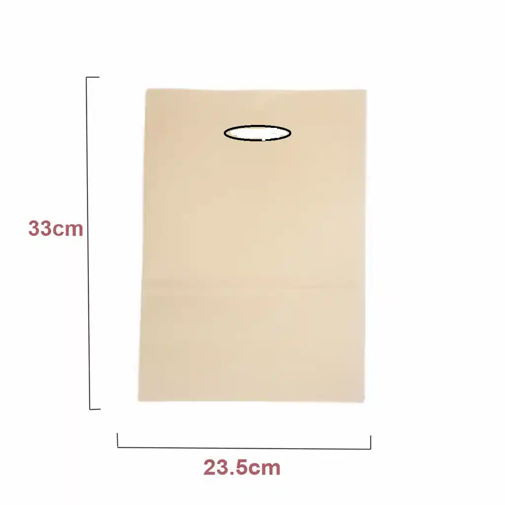 Bolsas Con Manija De Papel Kraft Eco X 50 Unidades (23x33+12cm)