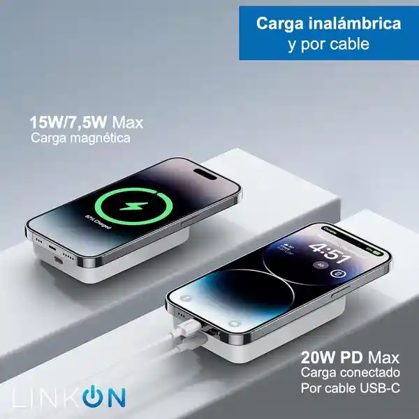 Bateria Portatil Magnetica Usb Power Bank Linkon 10.000 Mah