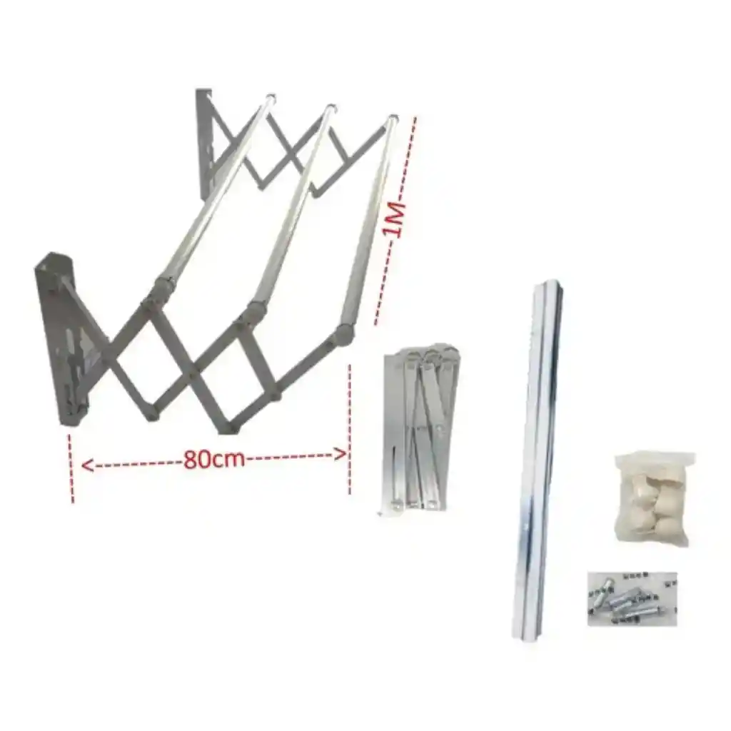 Tendedero De Ropa Plegable Aluminio 80cm X 1mt